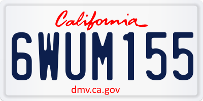 CA license plate 6WUM155