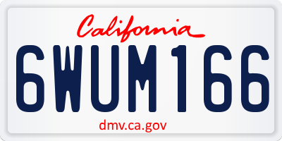 CA license plate 6WUM166