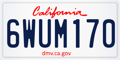 CA license plate 6WUM170
