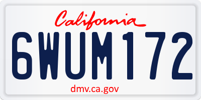 CA license plate 6WUM172