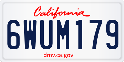 CA license plate 6WUM179
