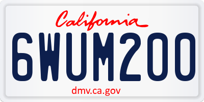 CA license plate 6WUM200