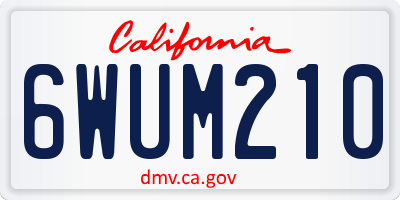 CA license plate 6WUM210