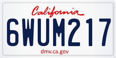 CA license plate 6WUM217