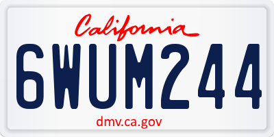 CA license plate 6WUM244