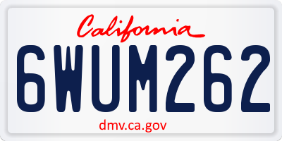 CA license plate 6WUM262