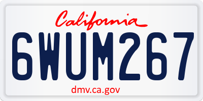 CA license plate 6WUM267