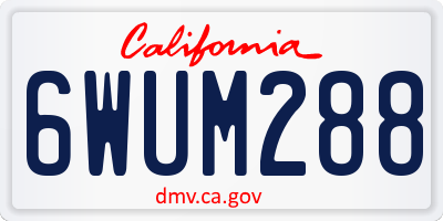 CA license plate 6WUM288