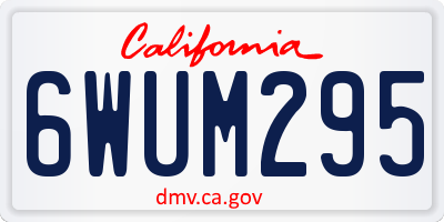 CA license plate 6WUM295
