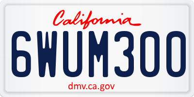 CA license plate 6WUM300