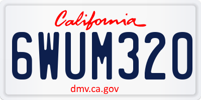CA license plate 6WUM320