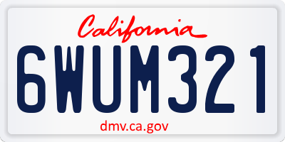 CA license plate 6WUM321