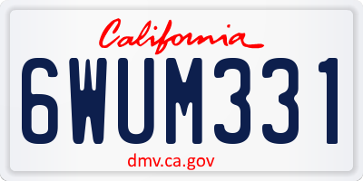 CA license plate 6WUM331