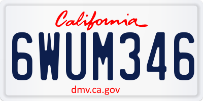 CA license plate 6WUM346