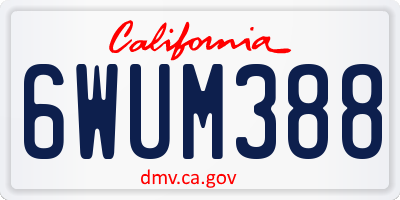 CA license plate 6WUM388