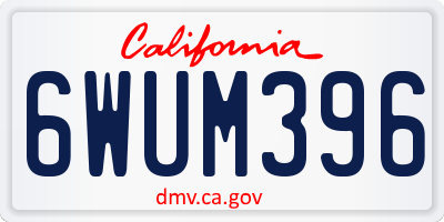 CA license plate 6WUM396