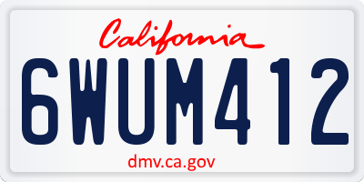 CA license plate 6WUM412