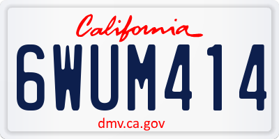 CA license plate 6WUM414