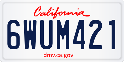 CA license plate 6WUM421