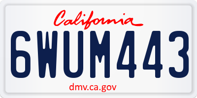 CA license plate 6WUM443