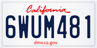 CA license plate 6WUM481