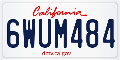 CA license plate 6WUM484