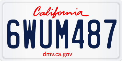 CA license plate 6WUM487