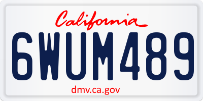 CA license plate 6WUM489