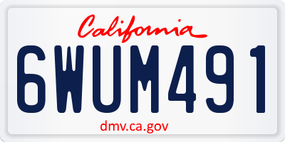 CA license plate 6WUM491