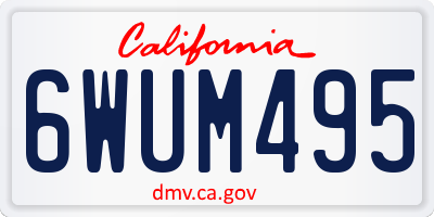 CA license plate 6WUM495