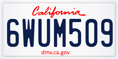 CA license plate 6WUM509