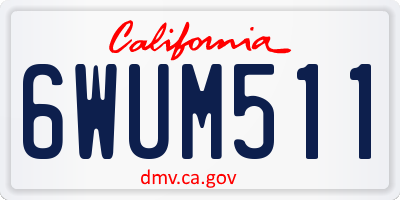 CA license plate 6WUM511