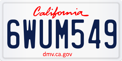 CA license plate 6WUM549