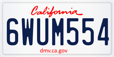 CA license plate 6WUM554