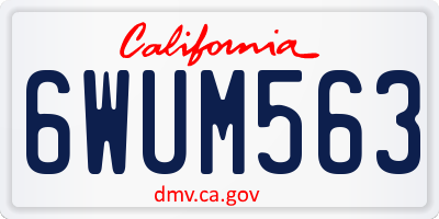 CA license plate 6WUM563
