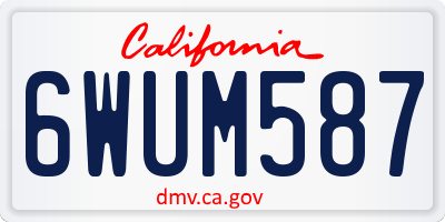 CA license plate 6WUM587