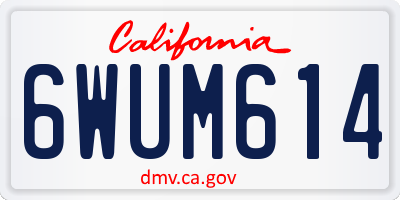 CA license plate 6WUM614