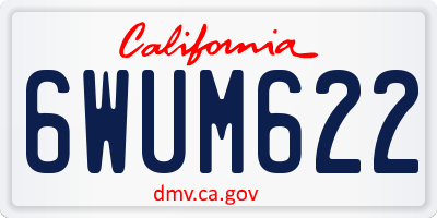 CA license plate 6WUM622