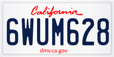 CA license plate 6WUM628