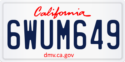 CA license plate 6WUM649