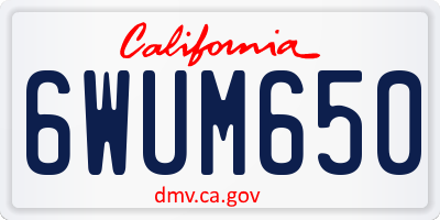 CA license plate 6WUM650