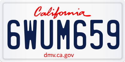 CA license plate 6WUM659