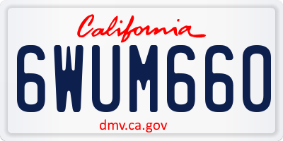 CA license plate 6WUM660