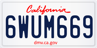 CA license plate 6WUM669