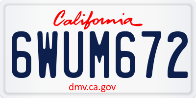 CA license plate 6WUM672