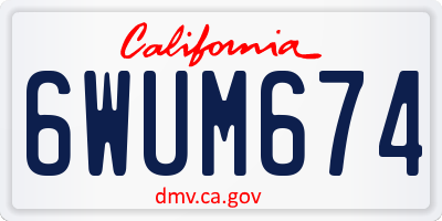 CA license plate 6WUM674