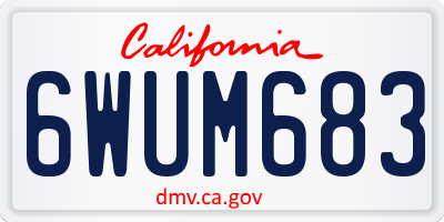 CA license plate 6WUM683
