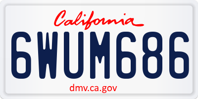 CA license plate 6WUM686
