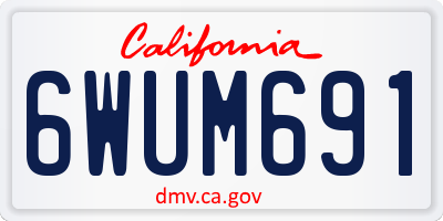 CA license plate 6WUM691