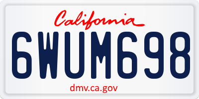 CA license plate 6WUM698